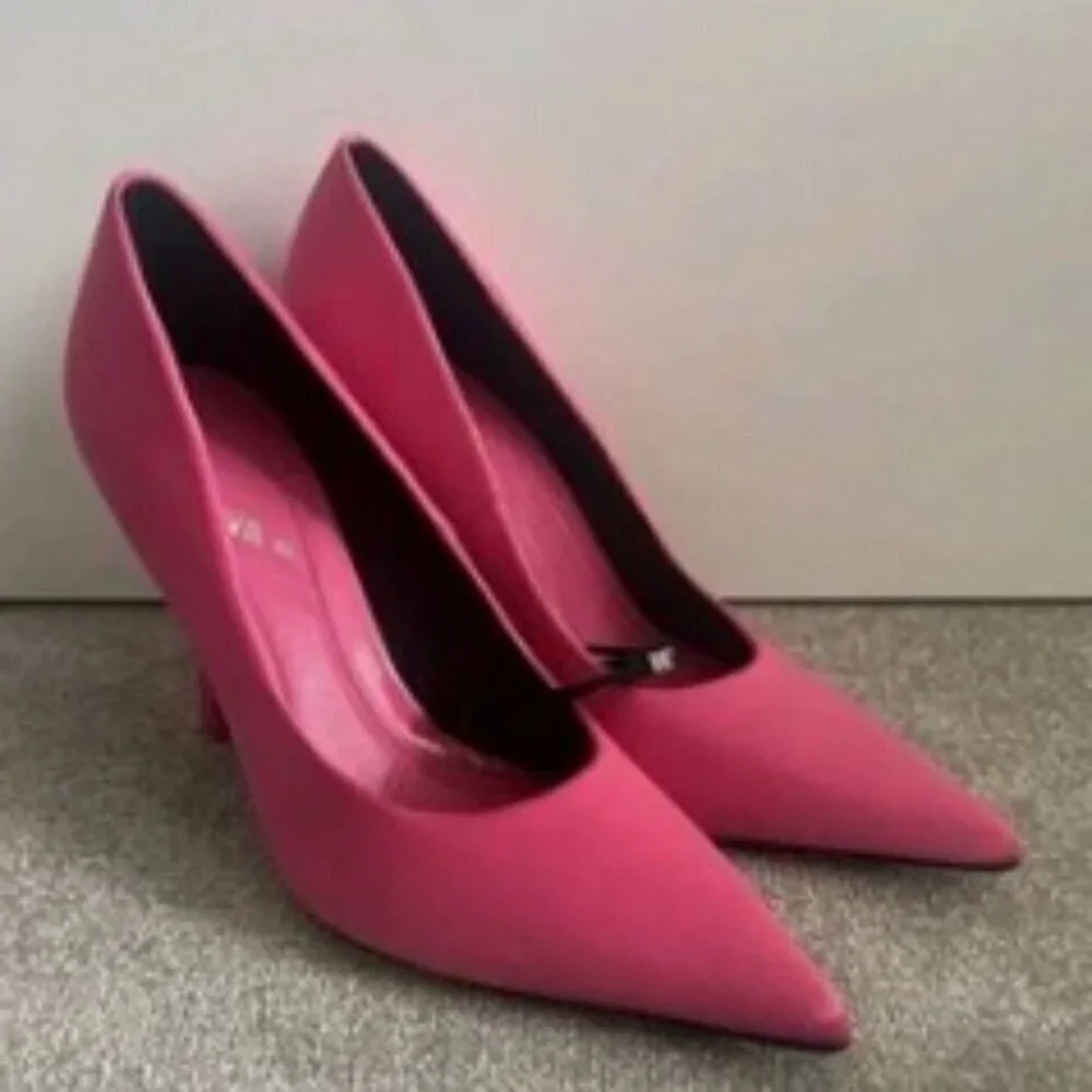 Zara Satin pink heels k650 SIZE USA10/EU 41 3200/010/050